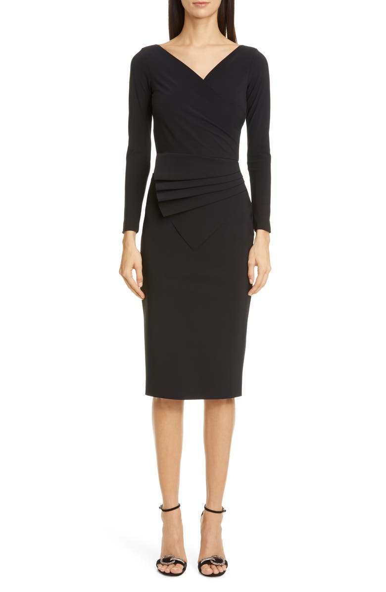 Chiara Boni La Petite Robe Kaya Long Sleeve Ruffle Cocktail Dress, Main, color, 