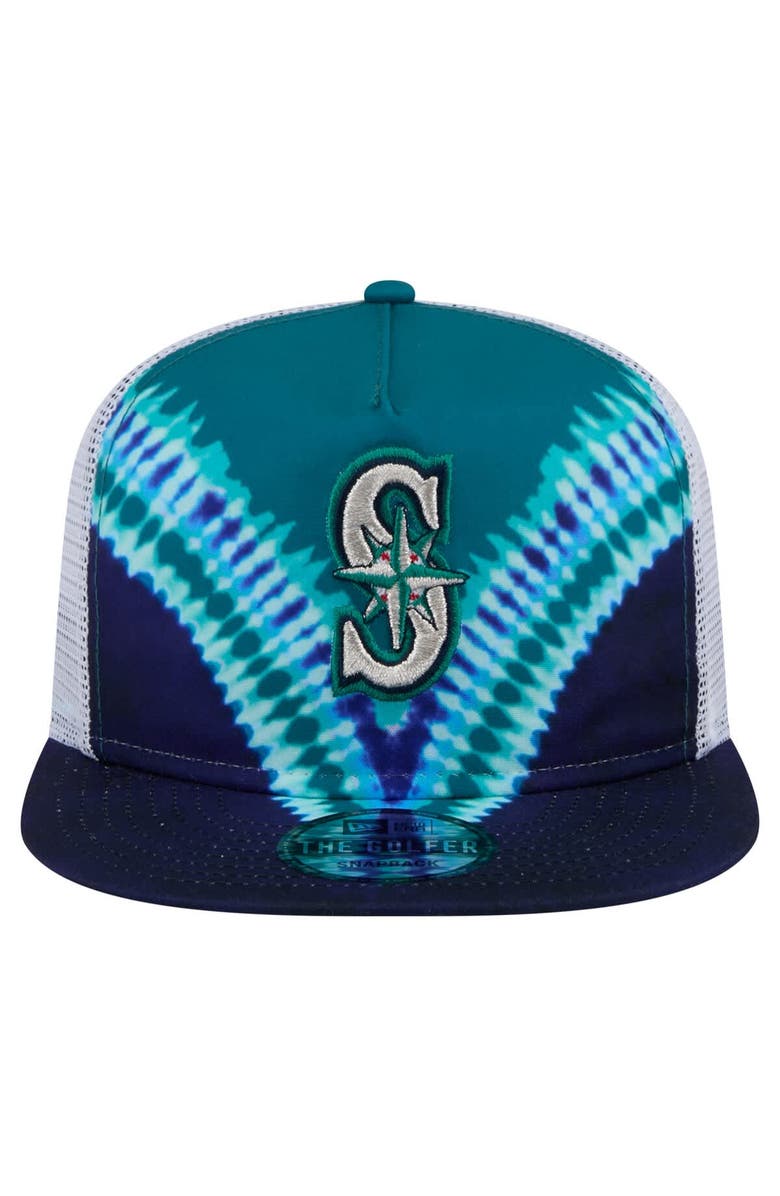 New Era Men's New Era Seattle Mariners Tie-Dye Golfer Trucker Adjustable Hat, Alternate, color, 