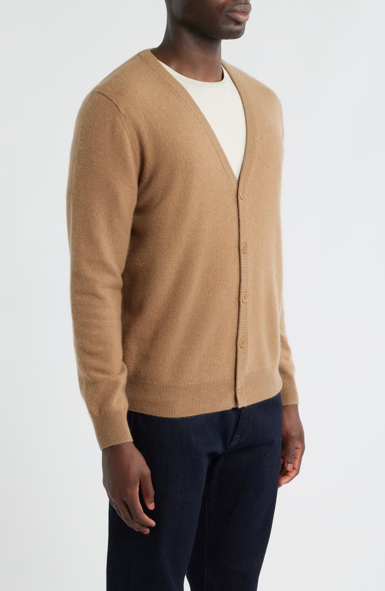Nordstrom V-Neck Cashmere Cardigan, Alternate, color, Tan Cartouche