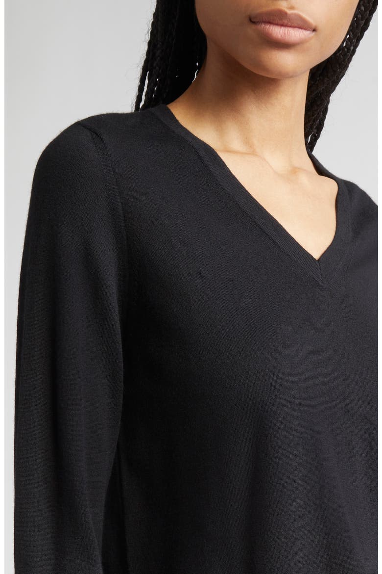 Franca Tissue Weight Virgin Wool Sweater, Alternate, color, BLACK