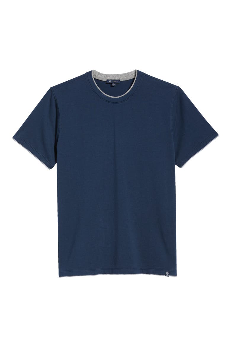Como Double Layer Crewneck T-Shirt, Alternate, color, DEEP NAVY/HEATHER GREY