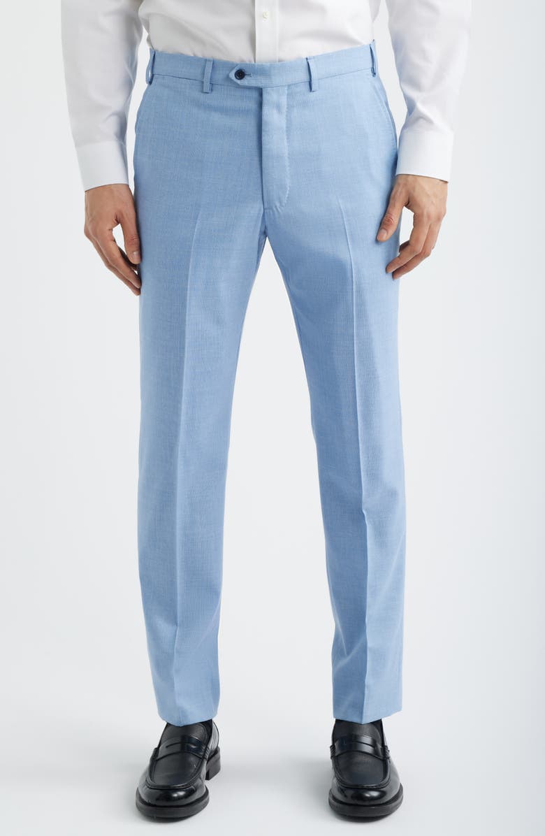 Emporio Armani Light Blue Mélange Wool & Silk Blend Suit, Alternate, color, Light Blue