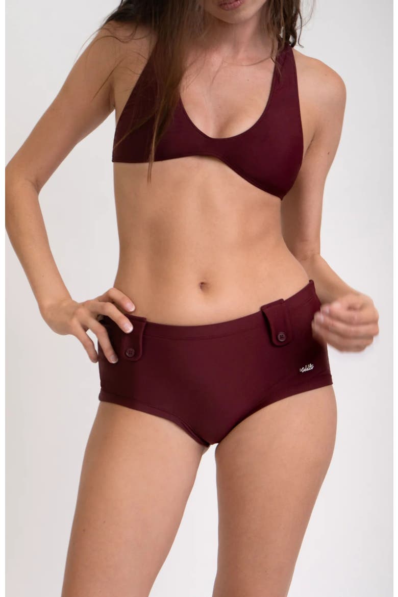 Mini Swim Short, Alternate, color, Maroon