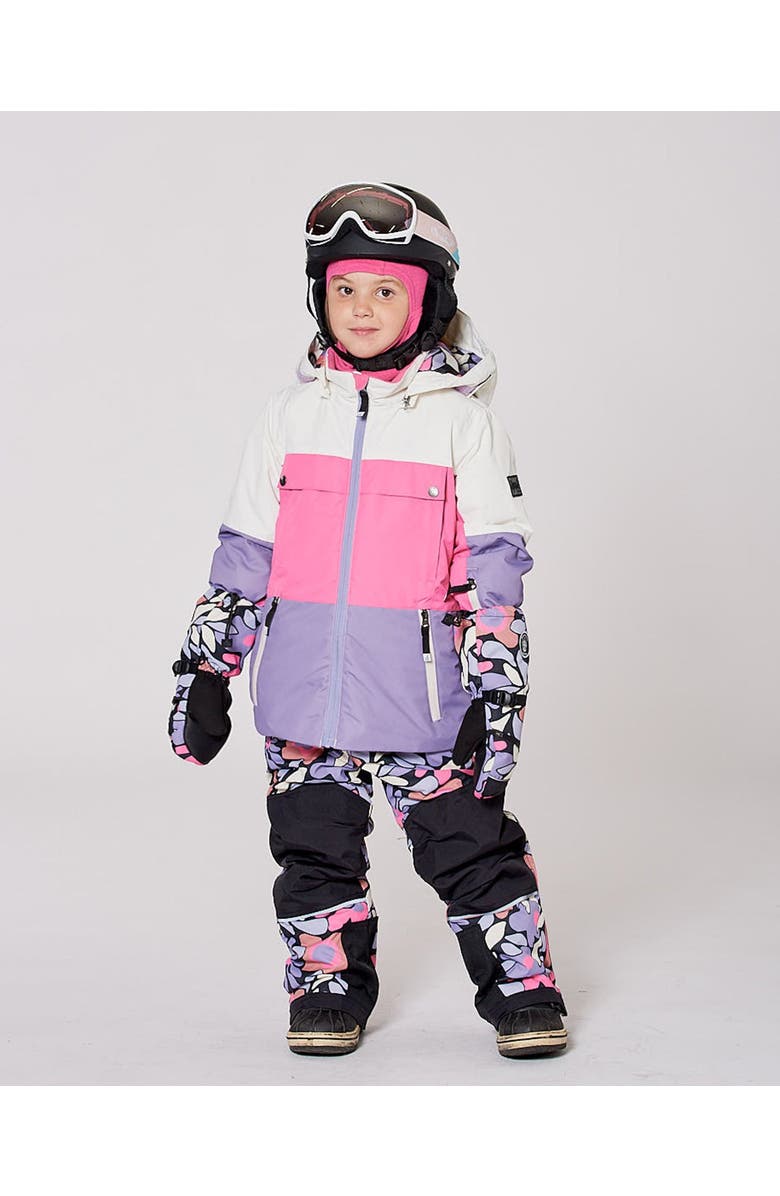 Deux par Deux Two-Piece Teknik Snowsuit Retro Flower, Alternate, color, Black