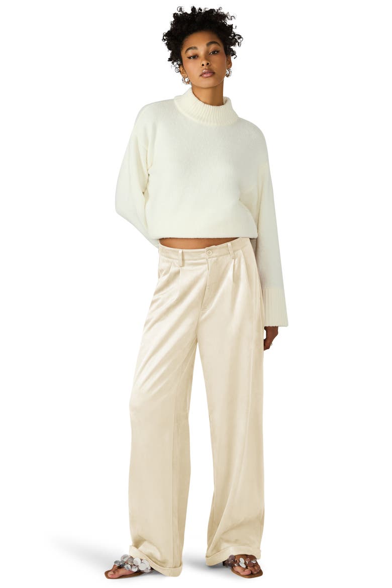 Clove Faux Suede Wide Leg Pants, Alternate, color, IRISH CREAM