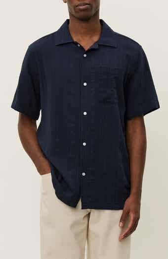 Les Deux Charlie Stripe Organic Cotton Button-Up Shirt