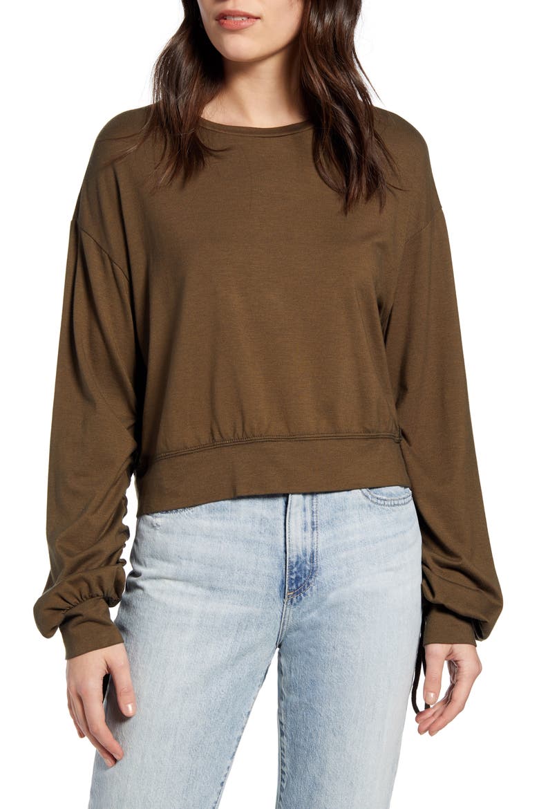 Farrow Blouson Sleeve Cotton Blend Top, Main, color, NOTTING VINE