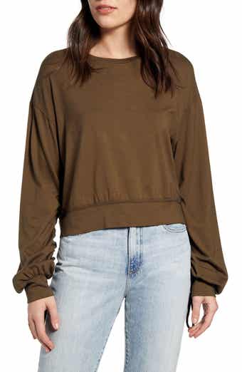 AG Farrow Blouson Sleeve Cotton Blend Top
