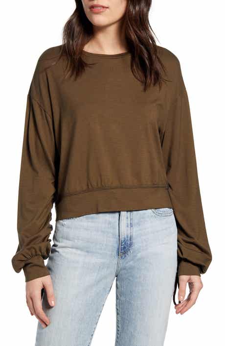 AG Farrow Blouson Sleeve Cotton Blend Top