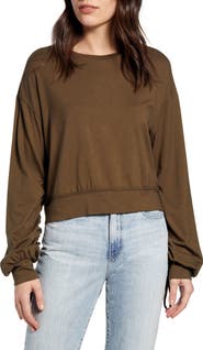 AG Farrow Blouson Sleeve Cotton Blend Top