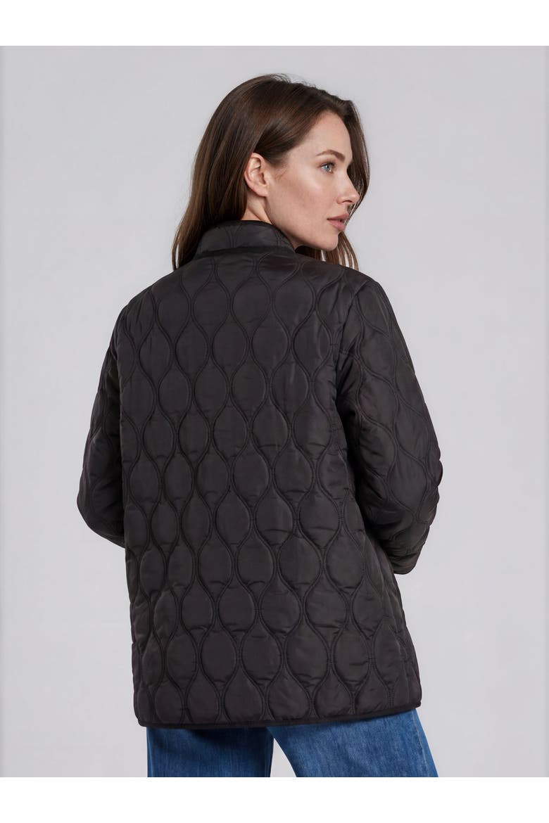 Long Sleeve Padded High Neck Coat, Alternate, color, Black