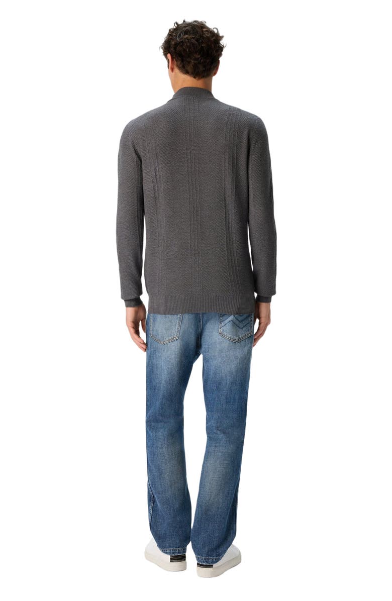 Missoni High-neck Sweater With Tone-on-tone Chevron Pattern, Alternate, color, Grey