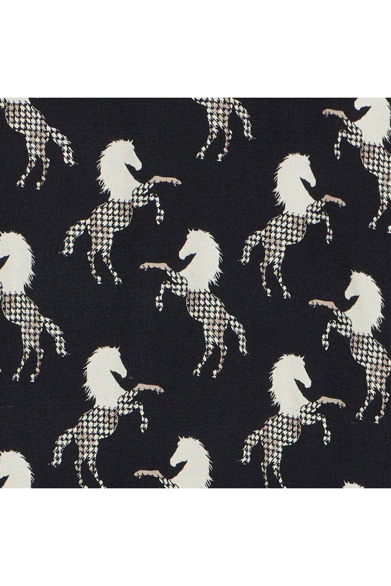 Horse Print Mini Shirt Dress, Alternate, color, Black