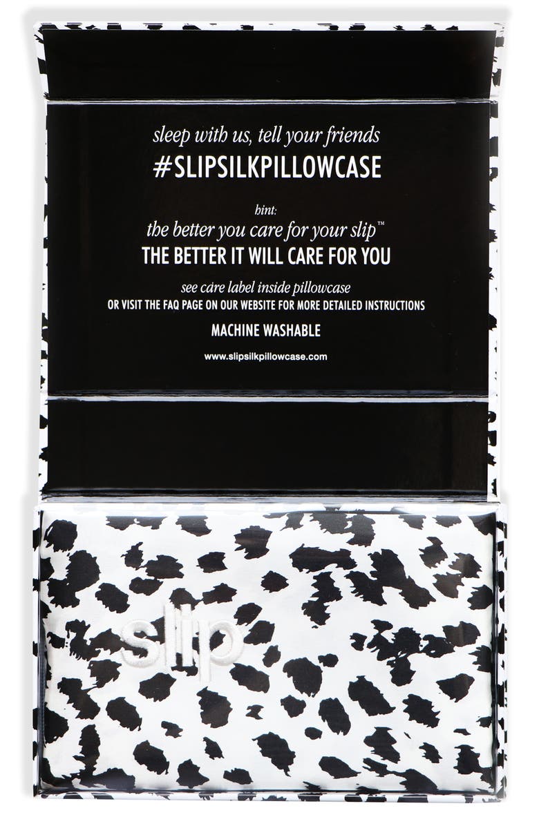 slip <sup>™</sup> for beauty sleep<sup>™</sup> Black & White Leopard Pillowcase, Alternate, color, 
