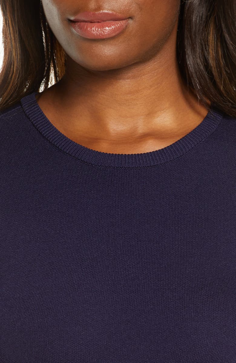 Eliza J Fit & Flare Sweater Dress, Alternate, color, Navy