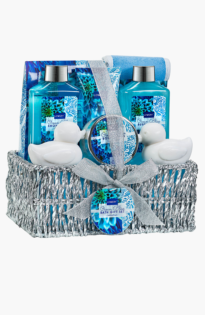 Lovery 9-Piece Home Spa Gift Basket Set, Main, color, Ocean Bliss