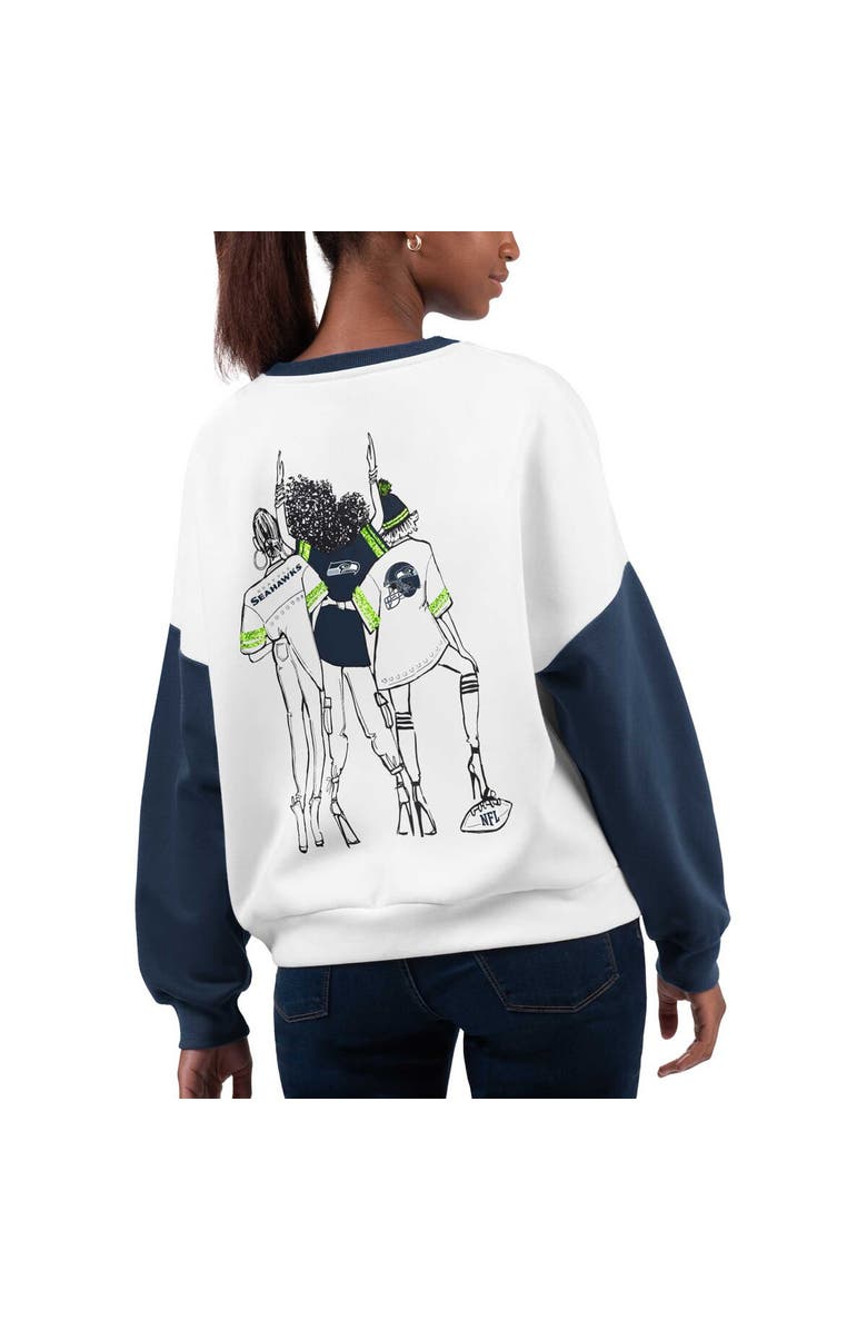 G-III 4HER BY CARL BANKS Women's G-III 4Her by Carl Banks White Seattle Seahawks A-Game Pullover Sweatshirt, Alternate, color, 