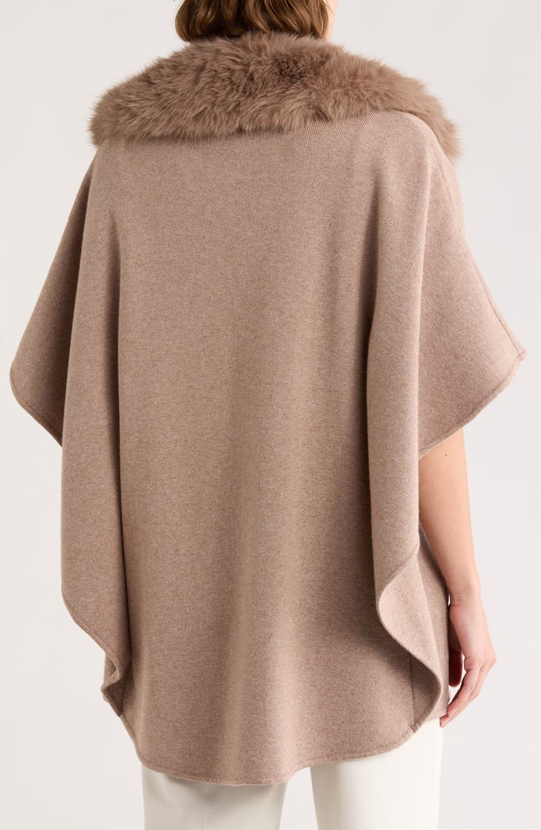 La Fiorentina Faux Fur Cape, Alternate, color, Oatmeal