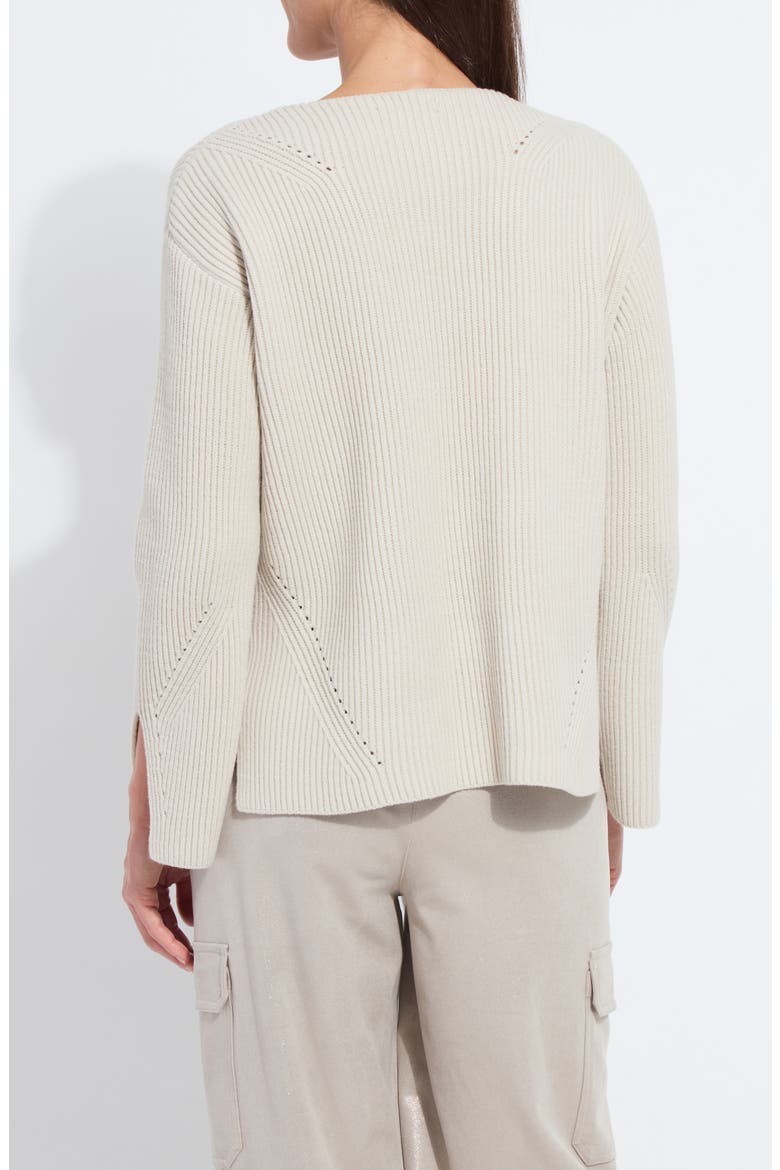 Ximena Cozy V-Neck Rib Sweater, Alternate, color, SOFT TAUPE