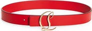 Christian Louboutin Logo Buckle Leather Belt