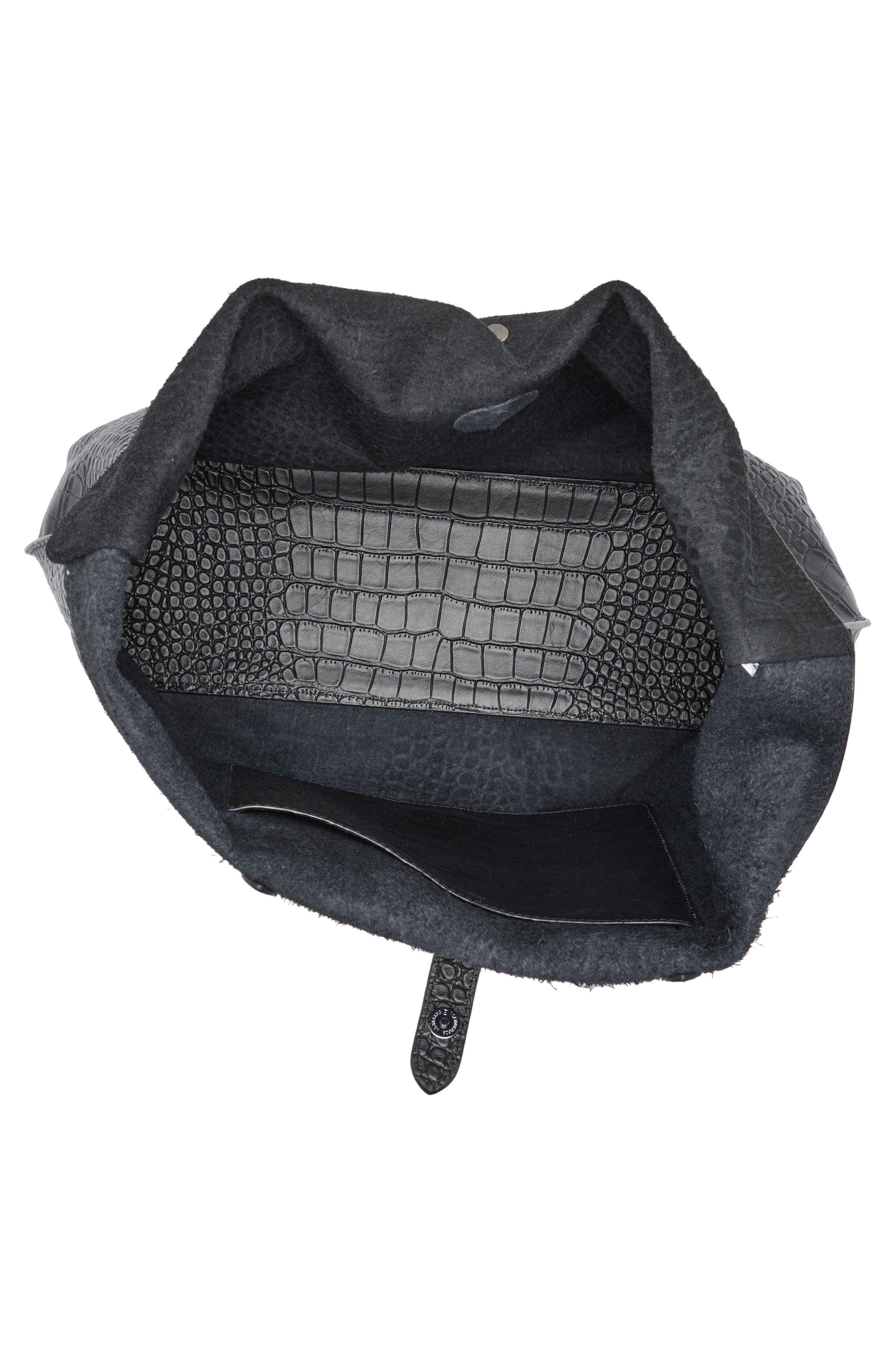 Rebecca Minkoff Megan Soft Croc Embossed Leather Tote Bag, Alternate, color, 