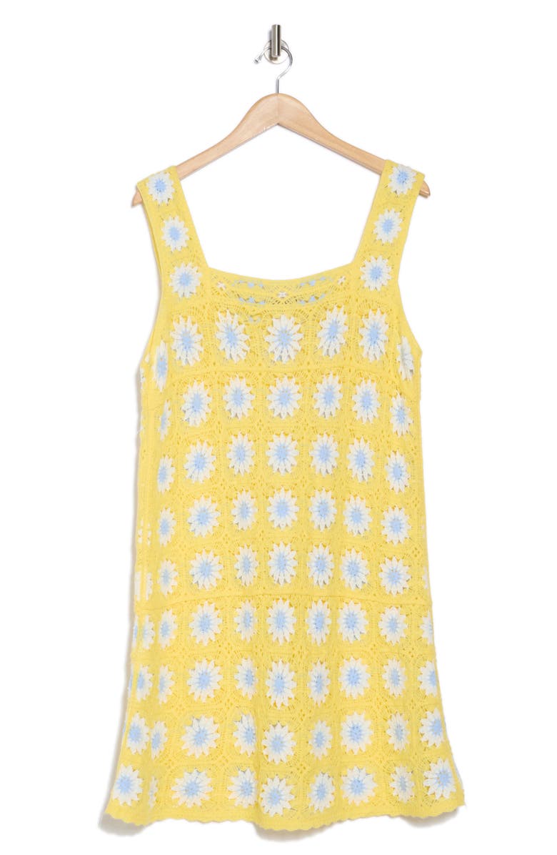 Patch Floral Sleeveless Crochet Dress