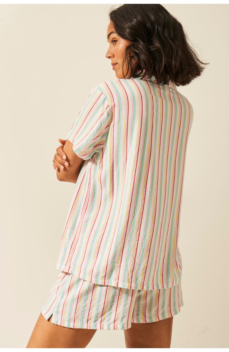Stripe & Stare Seersucker Short Sleeve PJ Top, Alternate, color,