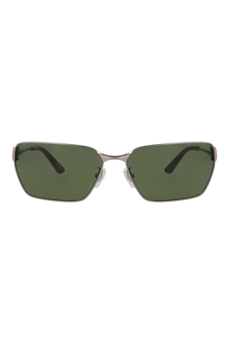 63mm Rectangular Sunglasses, Main, color, RUTHENIUM RUTHENIUM GREEN