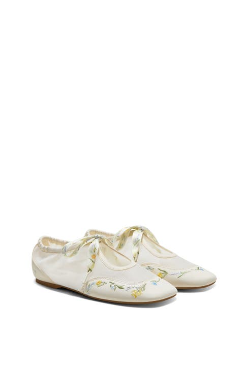 Ciara Square-Toe Organza Sneakerinas