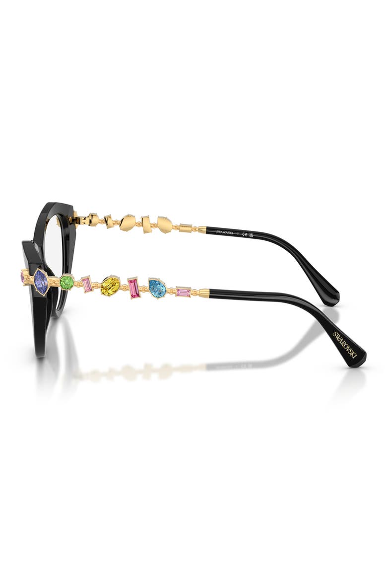 53mm Cat Eye Optical Glasses, Alternate, color, BLACK/ DEMO LENS