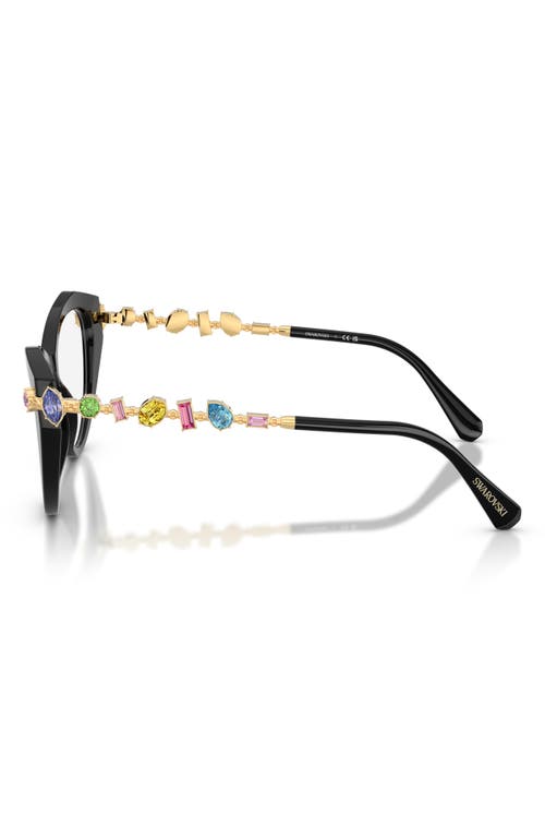 Swarovski 53mm Cat Eye Optical Glasses In Black/demo Lens