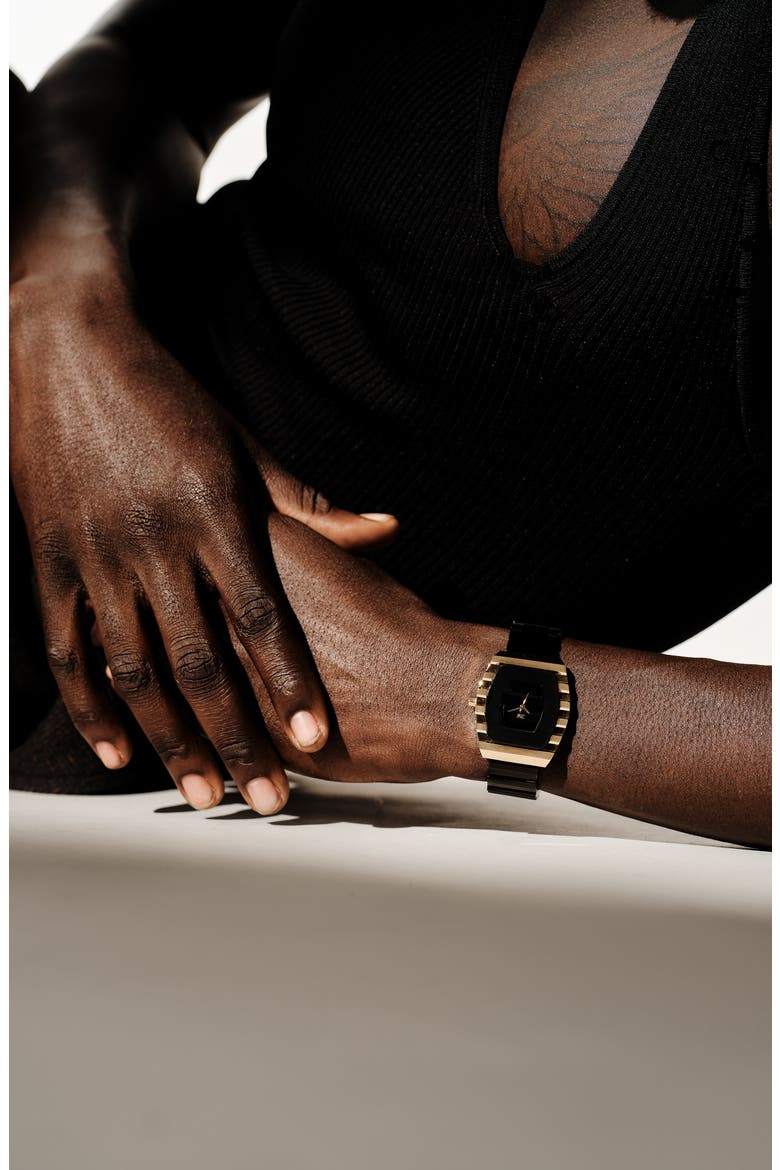 Atlas Bracelet Watch, 34mm, Alternate, color, IP BLACK