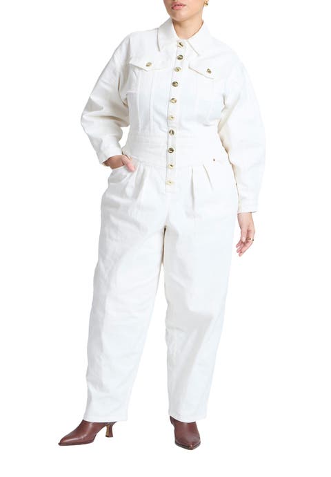 Gold Hardware Denim Jumpsuit (Plus Available)