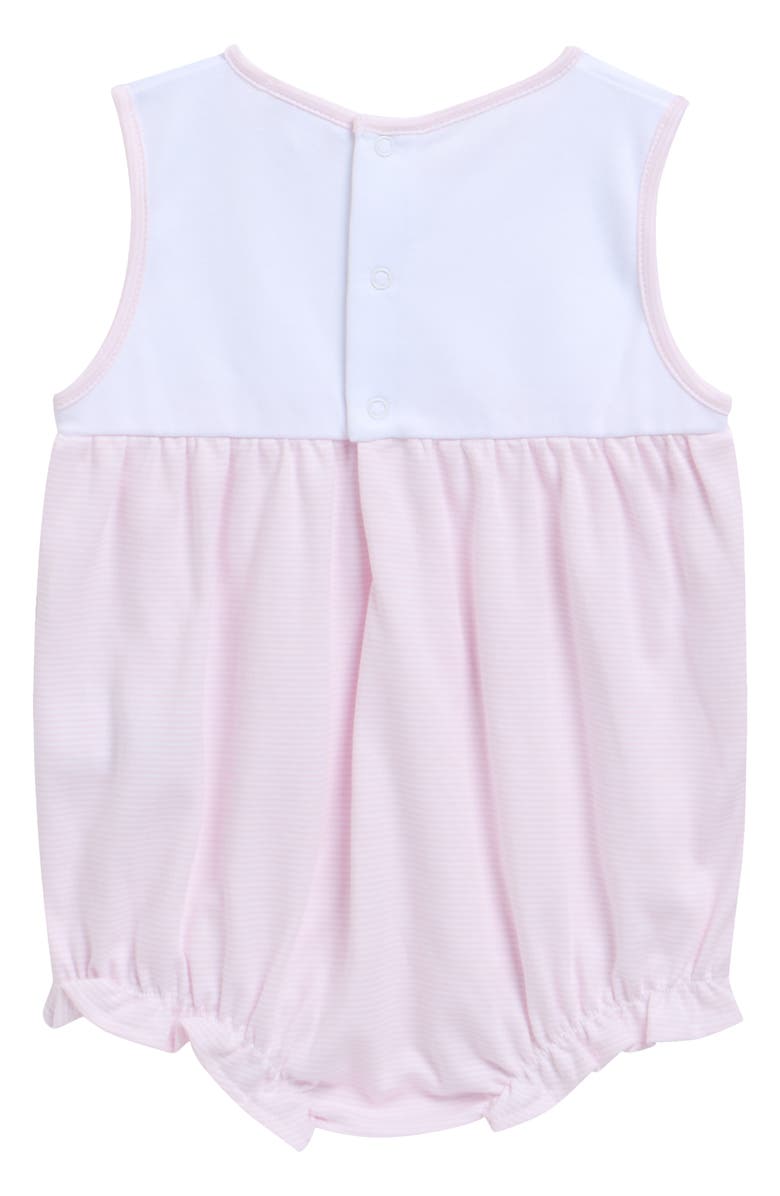Kissy Kissy Strawberry Embroidered Pima Cotton Bubble Romper, Alternate, color, Pink