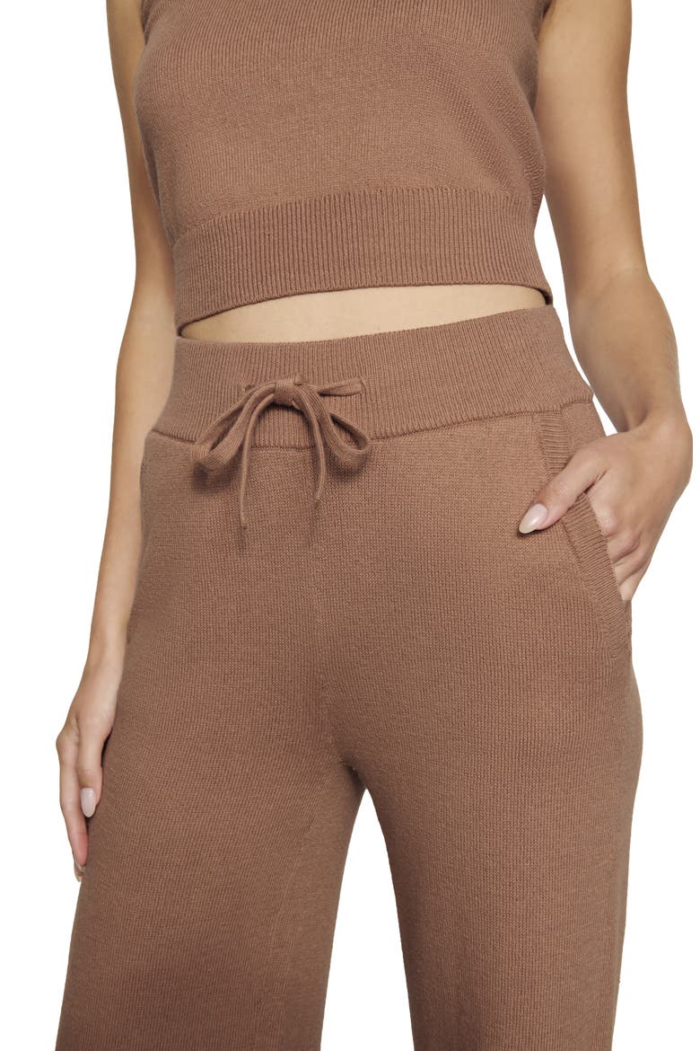 Wide Leg Lounge Sweater Pants, Alternate, color, HAZELNUT