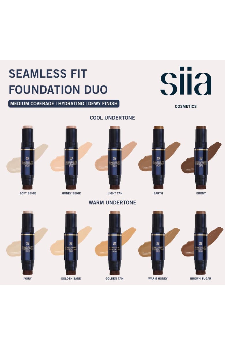 Siia Cosmetics Seamless Fit Foundation Duo, Alternate, color, Ebony