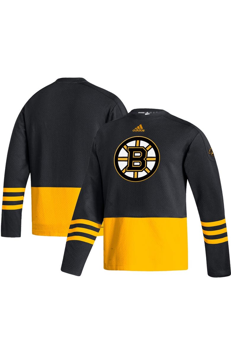 adidas Men's adidas Black Boston Bruins Logo AEROREADY Pullover Sweater, Main, color, 