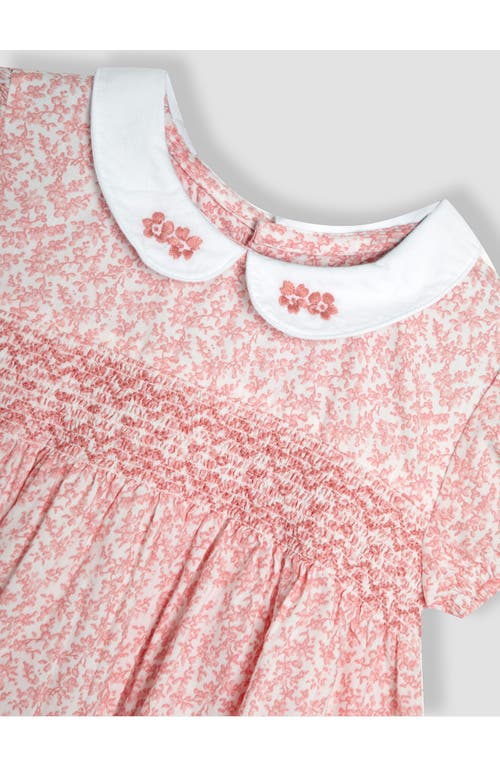 JOJO MAMAN BÉBÉ JOJO MAMAN BEBE FLORAL EMBROIDERED COTTON SMOCKED BODICE DRESS & BLOOMERS