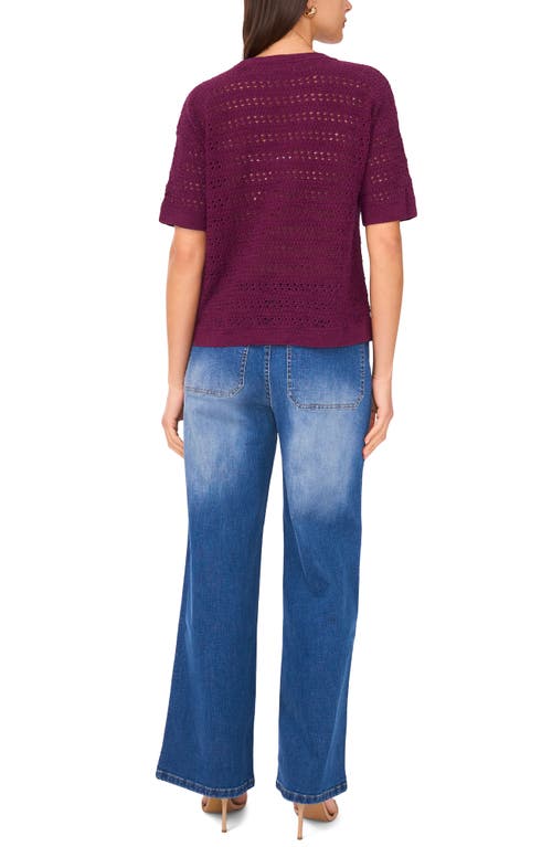 Vince Camuto Open Stitch Short Sleeve Sweater
