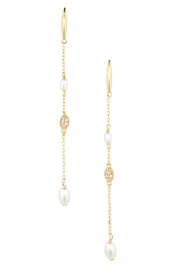 Argento Vivo Faux Pearl Chain Drop Earrings