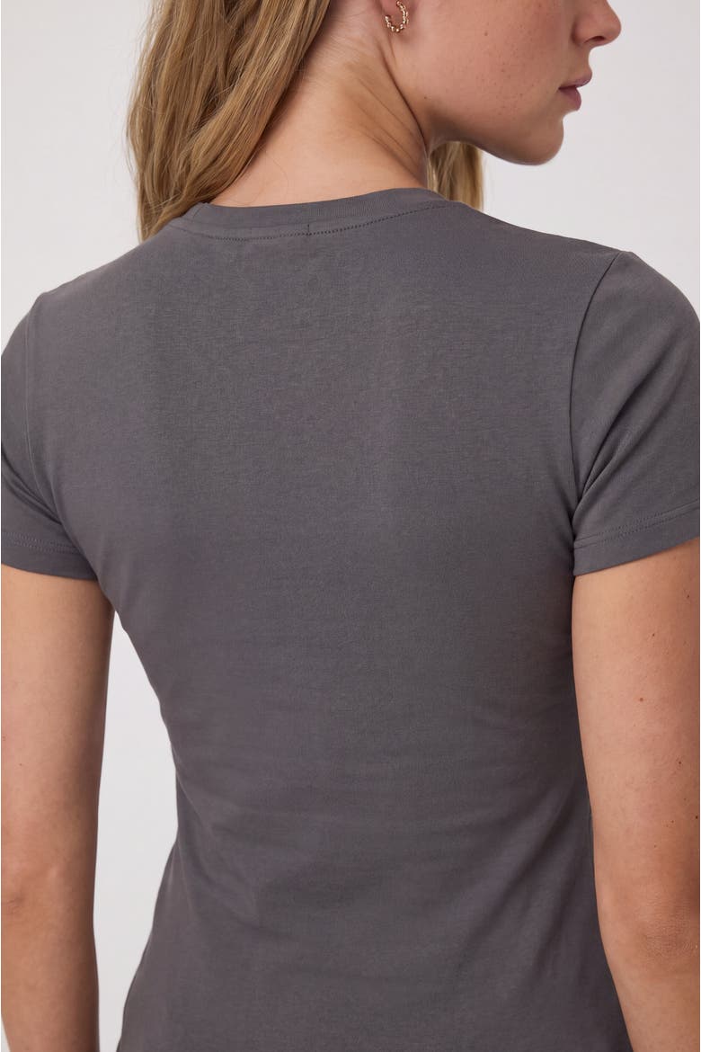 Body Fitted Short Sleeve Crewneck T-Shirt, Alternate, color, Charcoal