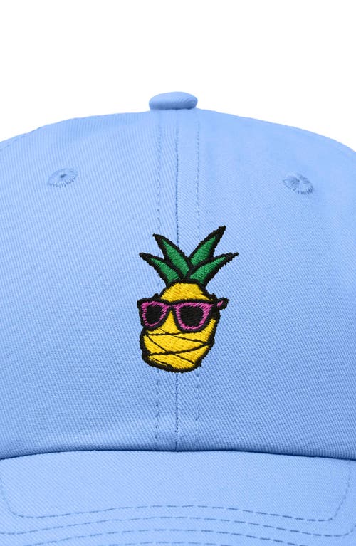 Dalix Pineapple Embroidered Dad Hat In Light Blue