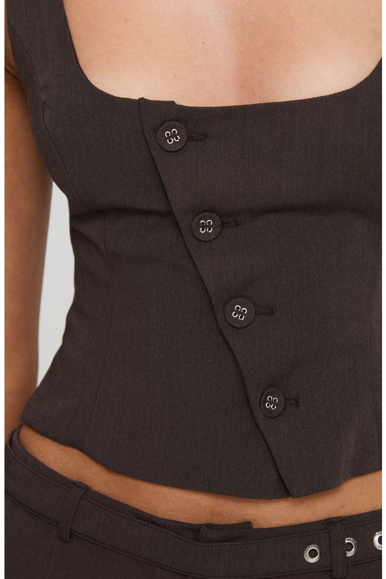 Airi Asymmetric Placket Tank, Alternate, color, BROWN