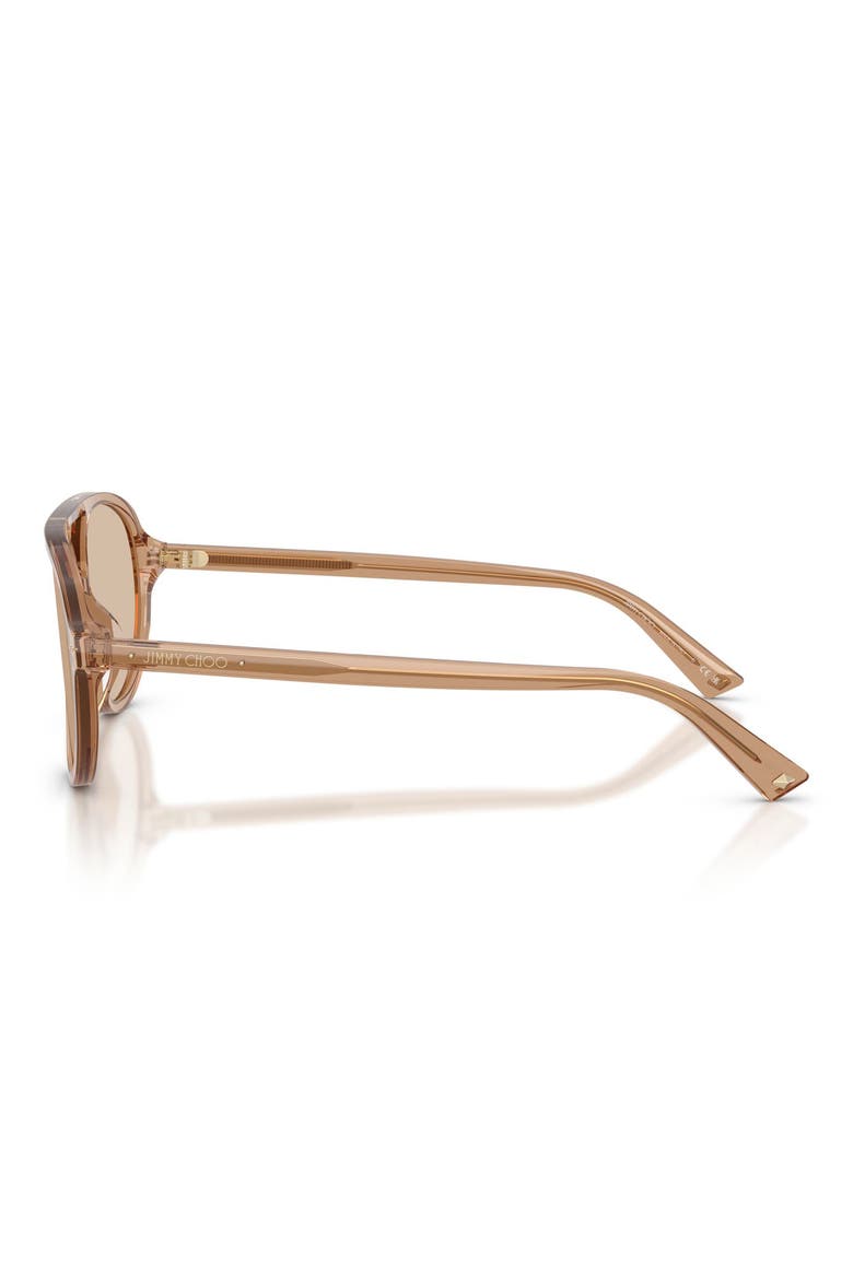 55mm Pilot Sunglasses, Alternate, color, TRANSPARENT TAN / BROWN