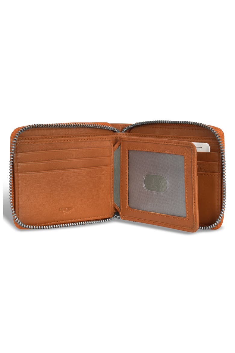Zip Around Bifold Wallet, Alternate, color, TAN/ BLUE