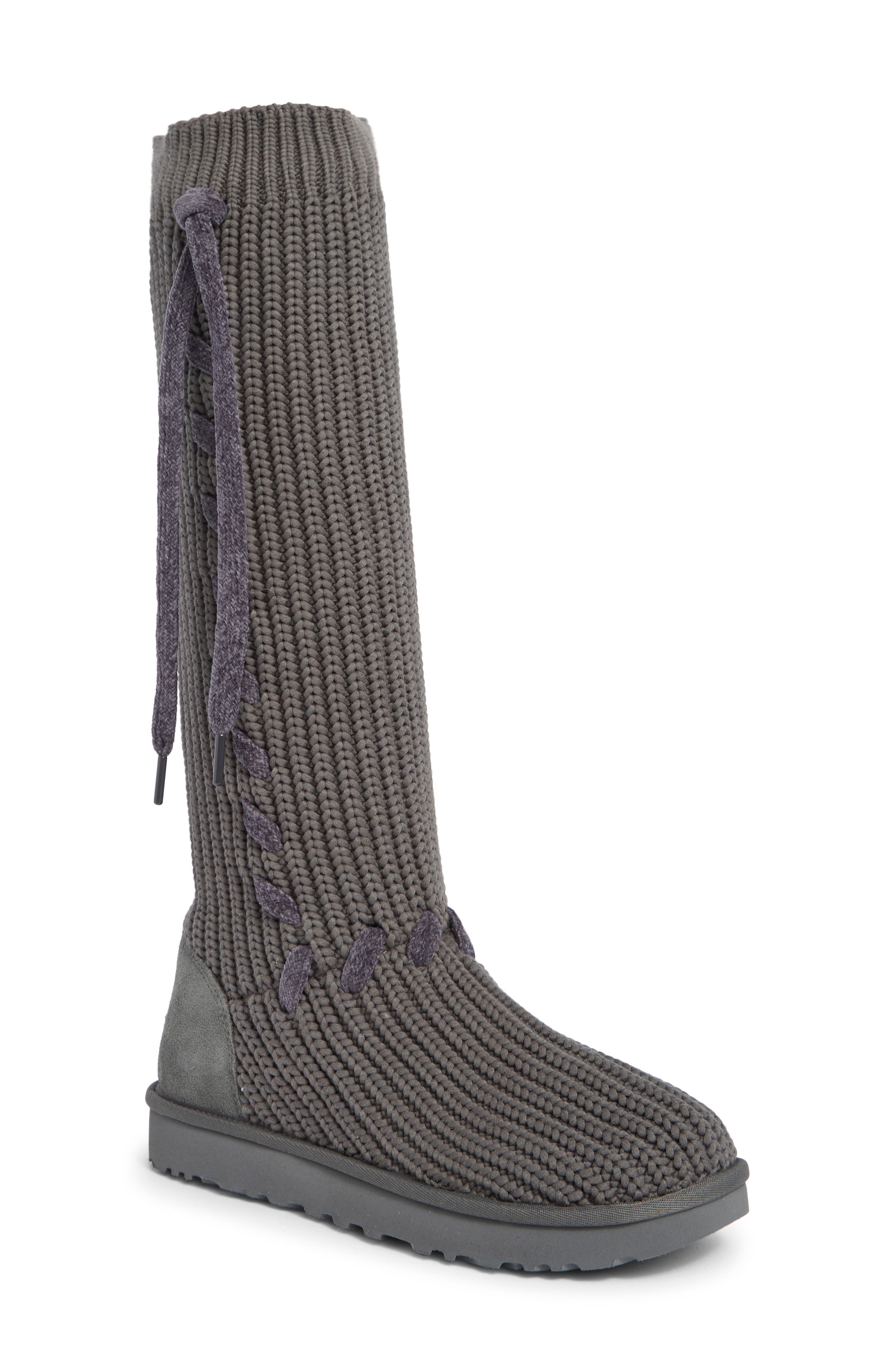 Classic Tall Whipstitch Knit Boot, Main, color, CHARCOAL