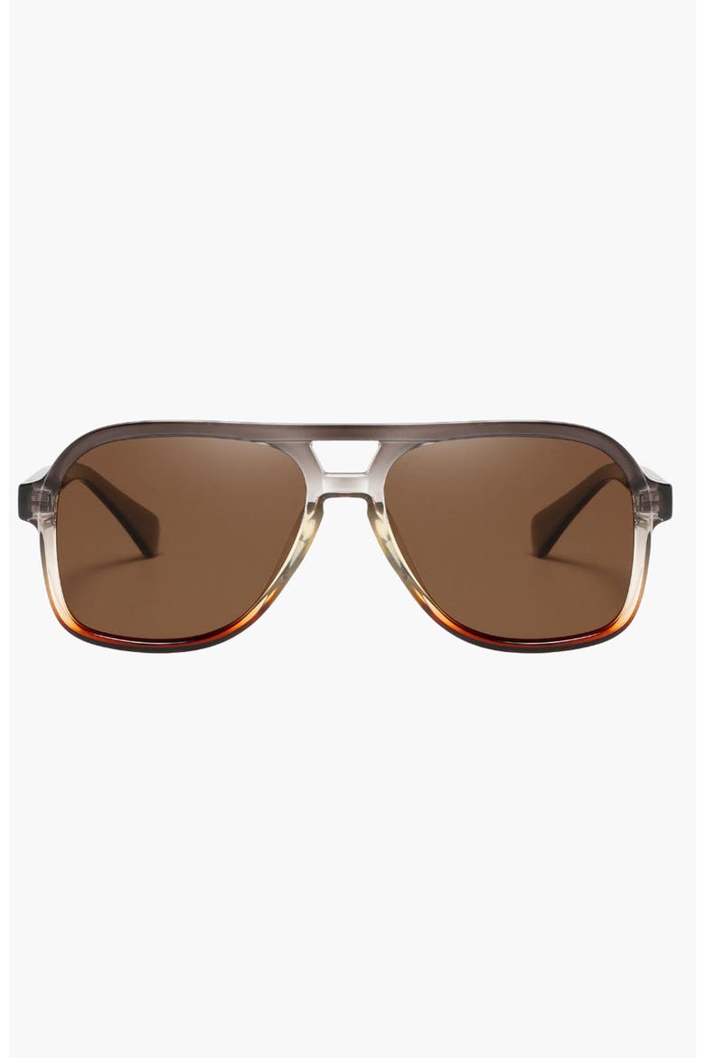 Women's Polarized Aviator Sunglasses, Main, color, Brown Clear