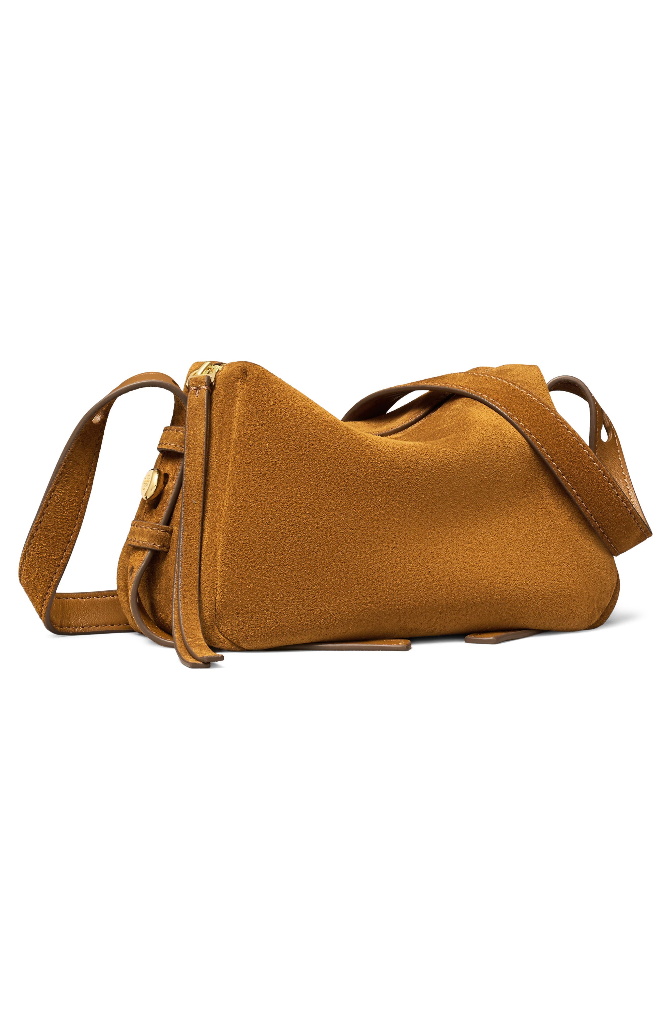 Romy Suede Soft Crossbody Bag, Alternate, color, CARAMEL