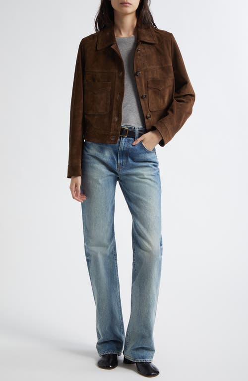 Nili Lotan Susannah Suede Jacket In Brown