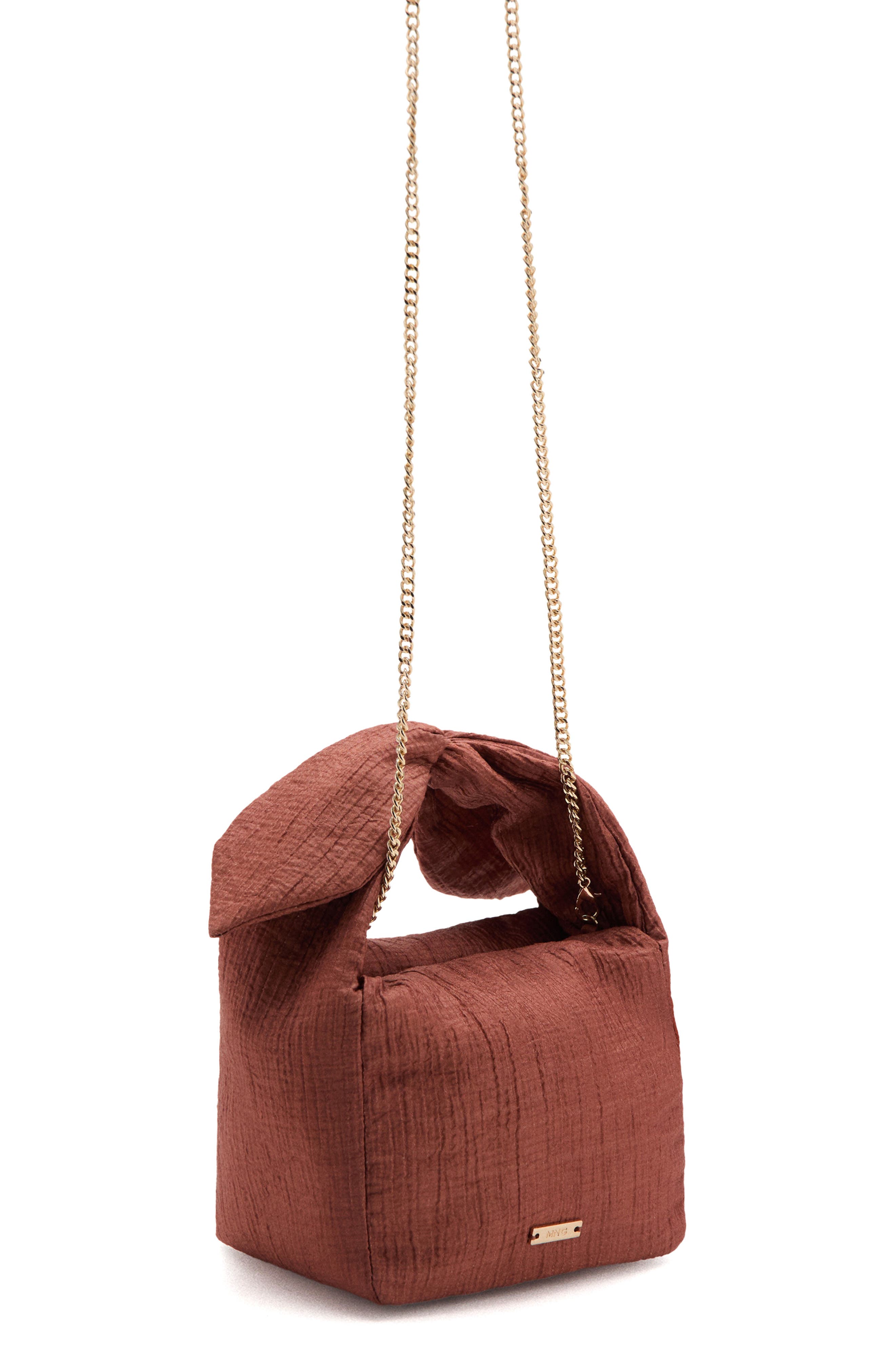 Heidi Knotted Top Handle Bag, Alternate, color, BURNT ORANGE